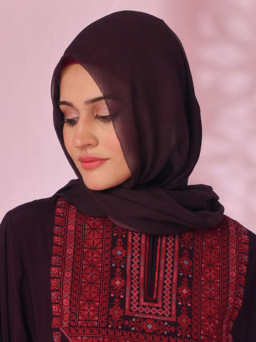 Tetreez Opulence Maroon Silk Chiffon Scarves